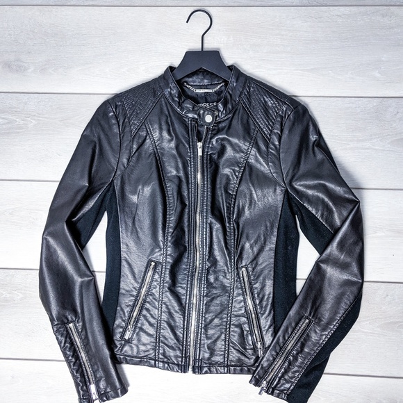 Express Jackets & Blazers - Express Minus the Leather Black Peplum Jacket Med